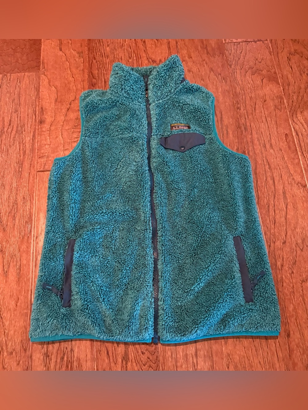 L.L. Bean Teal Fleece Sherpa vest small